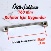 Metal Kulp Mutfak Dolabı Mobilya Dolap Kapak Çekmece Kulpları Kulbu Kulpu 16 cm 160 mm Krom thumbnail 3