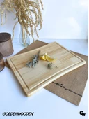 İç Bükey Doğal Ahşap Sunum Tabağı Ahşap Sunumluk(BEYAZ ÇAM) Beyaz Çam BOY:40cm EN:30cm - 1