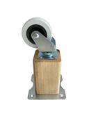 Kale Ahşap Tekerli Ayak Mobilya Masa Dolap Tekerli Ayağı(FRENLİ - FRENSİZ)(12CM - 15CM)(CEVİZ AĞACI) 12cm FRENSİZ 12cm - FRENSİZ - 2 ADET - 2