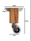 Kale Ahşap 15cm Tekerli Ayak Mobilya Masa ve Dolap Tekerli Ayağı (FRENLİ - FRENSİZ)(15cm)(KAYIN/GÜRGEN AĞACI) Kayın 15cm FRENSİZ 15cm - FRENSİZ - 2 ADET - 4