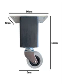 Kale Ahşap 15cm Tekerli Ayak Mobilya Masa ve Dolap Tekerli Ayağı (FRENLİ - FRENSİZ)(15cm)(KAYIN/GÜRGEN AĞACI) Antrasit 15cm FRENSİZ 15cm - FRENSİZ - 2 ADET - 4