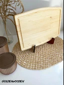 Dış Bükey Doğal Ahşap Sunum Tabağı Ahşap Sunumluk(BEYAZ ÇAM) Beyaz Çam BOY:40cm EN:30cm - 2