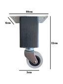 Kale Ahşap 15cm Tekerli Ayak Mobilya Masa ve Dolap Tekerli Ayağı (FRENLİ - FRENSİZ)(15cm)(KAYIN/GÜRGEN AĞACI) Antrasit 12cm FRENSİZ 12cm - FRENSİZ - 4 ADET - 4