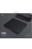 Macbook Air Pro 13 / 14 ınç Kılıf Oslo Serisi Manyetik Su Geçirmez Tasarım Taşıma Çantası  SİYAH - 5