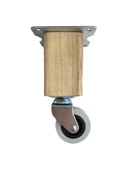 Kale Ahşap Tekerli Ayak Mobilya Masa Dolap Tekerli Ayağı(FRENLİ - FRENSİZ)(12CM - 15CM)(CEVİZ AĞACI) 12cm FRENSİZ 12cm - FRENSİZ - 2 ADET - 1
