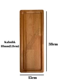 Dikdörtgen Doğal Ahşap Sunum Tabağı Ahşap Sunumluk(KAYIN/GÜRGEN) Kayın BOY:38cm EN:15cm - 4