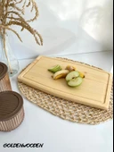 Dış Bükey Doğal Ahşap Sunum Tabağı Ahşap Sunumluk(BEYAZ ÇAM) Beyaz Çam BOY:40cm EN:30cm - 1