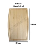 Dış Bükey Doğal Ahşap Sunum Tabağı Ahşap Sunumluk(BEYAZ ÇAM) Beyaz Çam BOY:40cm EN:30cm - 3