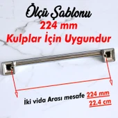 Metal Kulp Mobilya Dolap Mutfak Dolabı Kapak Çekmece Kulpları Kulbu Kulpu 22.4 cm 224 mm Krom - 2