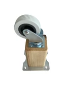 Kale Ahşap Tekerli Ayak Mobilya Masa Dolap Tekerli Ayağı(FRENLİ - FRENSİZ)(12CM - 15CM)(CEVİZ AĞACI) 12cm FRENSİZ 12cm - FRENSİZ - 2 ADET - 3
