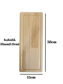 Dikdörtgen Doğal Ahşap Sunum Tabağı Ahşap Sunumluk(BEYAZ ÇAM) Beyaz Çam BOY:38cm EN:15cm - 4