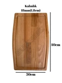 Dış Bükey Doğal Ahşap Sunum Tabağı Ahşap Sunumluk(KAYIN/GÜRGEN) Kayın BOY:40cm EN:30cm - 4