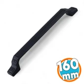 Metal Kulp 160 mm Mutfak Dolap Çekmece Mobilya Dolabı Kapak Kulpları Kulb 16 cm Mat Siyah Renk thumbnail 1