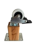 Kale Ahşap 15cm Tekerli Ayak Mobilya Masa ve Dolap Tekerli Ayağı (FRENLİ - FRENSİZ)(15cm)(KAYIN/GÜRGEN AĞACI) Kayın 15cm FRENLİ 15cm - FRENLİ - 2 ADET - 2