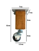 Kale Ahşap Top Tekerli Ayak Mobilya Masa Dolap Tekerli Ayağı FRENSIZ(12CM - 15CM)(KAYIN AĞACI) Ceviz 12cm CEVİZ - 12cm - 2 ADET - 4