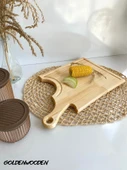 Balta Doğal Ahşap Sunum Tabağı Ahşap Sunumluk(BEYAZ ÇAM) Beyaz Çam BOY:45cm EN:27cm - 1