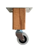 Kale Ahşap 15cm Tekerli Ayak Mobilya Masa ve Dolap Tekerli Ayağı (FRENLİ - FRENSİZ)(15cm)(KAYIN/GÜRGEN AĞACI) Kayın 12cm FRENSİZ 12cm - FRENSİZ - 2 ADET - 1