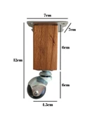 Kale Ahşap Top Tekerli Ayak Mobilya Masa Dolap Tekerli Ayağı FRENSIZ(12CM - 15CM)(KAYIN AĞACI) Kayın 12cm KAYIN - 12cm - 2 ADET - 4