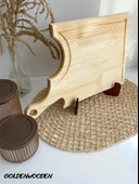 Balta Doğal Ahşap Sunum Tabağı Ahşap Sunumluk(BEYAZ ÇAM) Beyaz Çam BOY:45cm EN:27cm - 3
