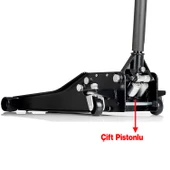 Çift Pistonlu Alçak Şase Profil Kriko 3 Ton Oto Araç Araba Kaldırma Sabitleme Kollu 505 mm thumbnail 3