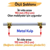 Mobilya Mutfak Dolabı Çekmece Dolap Kulpları Kapak Kulpu Kulbu Beyaz Altın 192 mm Metal Kulp thumbnail 2