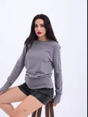 4217 TRİKO BASİC KAZAK-GRİ thumbnail 3