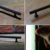 Mobilya Mutfak Dolabı Çekmece Dolap Kulpları Kapak Kulpu Kulbu Siyah 224 mm Metal Kulp thumbnail 3