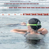 Yüzücü Bonesi Likralı Esnek Kumaş Havuz Deniz Yüzme Bonesi Bez Bone Siyah thumbnail 7