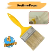 Plastik Saplı Kestirme Boyama Fırçası No 4 Numara Tavan Boya Kıl Fırça İç Dış Cephe - 1