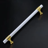 Mobilya Mutfak Dolabı Çekmece Dolap Kulpları Kapak Kulpu Kulbu Beyaz Altın 192 mm Metal Kulp thumbnail 5