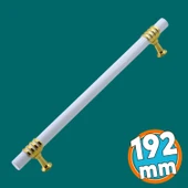 Mobilya Mutfak Dolabı Çekmece Dolap Kulpları Kapak Kulpu Kulbu Beyaz Altın 192 mm Metal Kulp thumbnail 1