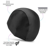 Yüzücü Bonesi Likralı Esnek Kumaş Havuz Deniz Yüzme Bonesi Bez Bone Siyah thumbnail 4