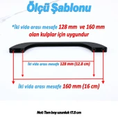 Mobilya Çekmece Mutfak Dolabı Dolap Kapak Kulpları Kulb Kulpu 12.8 cm Metal Siyah Kulp 128 mm - 3