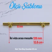 Mobilya Çekmece Mutfak Dolabı Dolap Kulpları Kulbu Kulpu Altın Gold Metal Kulp 128 mm -12.8 cm thumbnail 2