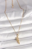 316L Çelik Gold Renk Zincir Sarılma Model Kadın Kolye - TJ-BKO9976 - 2