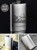 Kişiye Özel God Father 9 Oz  Çelik Cep Matarası 266 Ml içki Alkol Matarası Babaya Hediye thumbnail 4