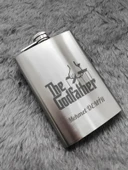 Kişiye Özel God Father 9 Oz  Çelik Cep Matarası 266 Ml içki Alkol Matarası Babaya Hediye thumbnail 6
