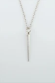 Çubuk Gümüş Kaplama Düz Zincir Kolye thumbnail 1