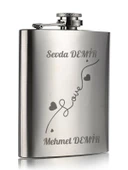 Kişiye Özel Love Hediye 9 Oz Çelik Cep Matarası 266 Ml içki  Alkol Matarası Sevgiliye Hediye - 2