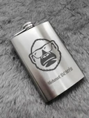 Kişiye Özel Maymun Hediye 9 Oz Çelik Cep Matarası 266 Ml içki  Alkol Matarası thumbnail 3