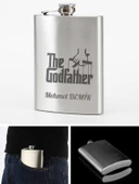 Kişiye Özel God Father 9 Oz  Çelik Cep Matarası 266 Ml içki Alkol Matarası Babaya Hediye thumbnail 3