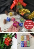 12 Adet Hediye Paketi Renkli Noel Yılbaşı Çam Ağacı Süsü 3 cm - 1