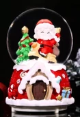 Mega Boy 2025 Yılbaşı Noel Baba Temalı Kar Püskürtmeli Işıklı Müzikli  Kar Küresi 16 cm- 18A - 9