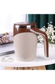 Yeni Nesil Kendi Kendini Karıştıran Self Stirring Mug Mikser Kupa Termos Bardak 380 Ml Kahverengi - 1
