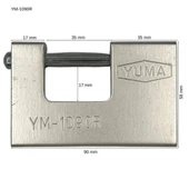 Yuma YM-1090R Kayar Milli Asma Kilit 90mm - 3