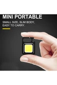 Mini LED Anahtarlık El Feneri USB Şarj Edilebilir Lamba Taşınabilir  Kamp Feneri - 5