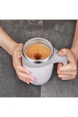 Yeni Nesil Kendi Kendini Karıştıran Self Stirring Mug Mikser Kupa Termos Bardak 380 Ml Kahverengi - 2