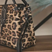 Leopar Desenli Omuz ve Kol Çantası - 3