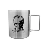 Katlanabilir Saplı Çelik Kupa Bardak - Orcamp - 180 ml - Atatürk (OUT-1800) - 1