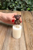 Tüylü Ayı Mini Silikon Mum Kalıbı - 1
